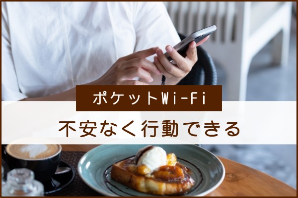 ポケットWi-Fi、不安なく行動できる